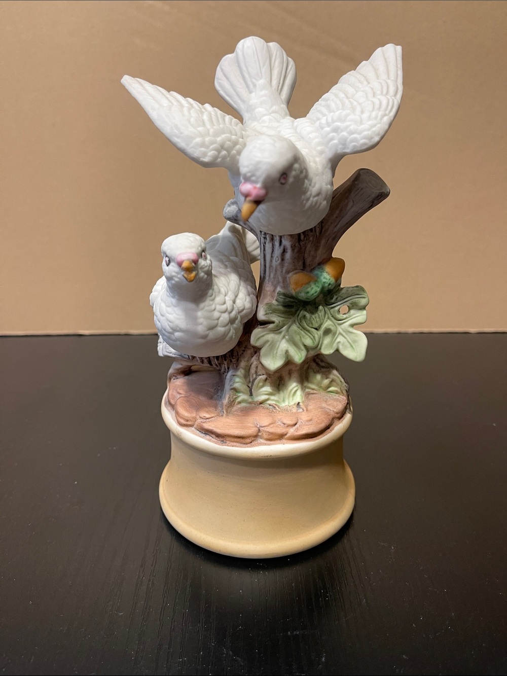 Ceramic White Dove Perch Figurine - Decorative Bird Accent